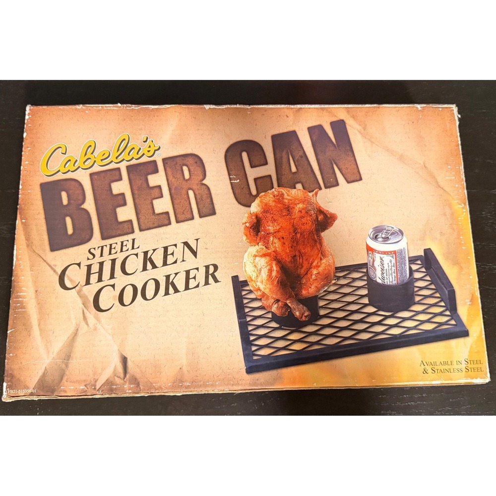 Cabelas Beer Can Chicken Cooker Grilling Rack Outdoor BBQ clean!